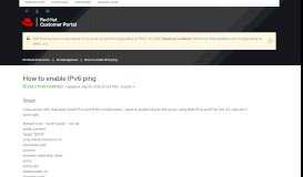 
							         How to enable IPv6 ping - Red Hat Customer Portal								  
							    