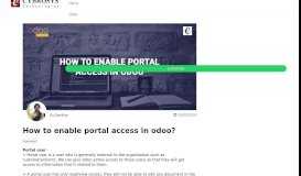 
							         How to enable portal access in odoo? - Cybrosys Technologies								  
							    