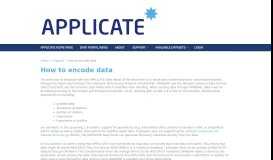 
							         How to encode data | APPLICATE Data Portal								  
							    