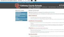
							         How to Enroll - Calloway County Schools								  
							    