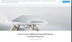 
							         How to Enroll in MDM with Apple DEP (Device Enrollment Program ...								  
							    