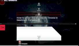 
							         How to enter the Shattered Throne in Destiny 2: Forsaken | AllGamers								  
							    