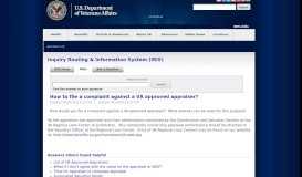 
							         How to file a complaint against a VA approved appraiser? - IRIS.va.gov								  
							    