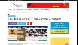 
							         How To File Online FIR And Criminal Complaints - iPleaders								  
							    