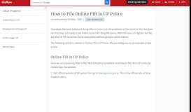 
							         How to File Online FIR in UP Police (Step by Step Guide) - SirHow								  
							    