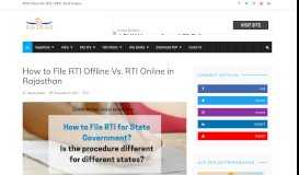 
							         How to File RTI Offline Vs. RTI Online in Rajasthan - RajRas.in								  
							    