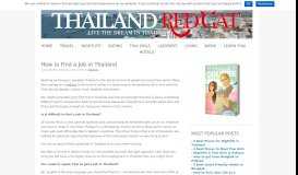 
							         How to Find a Job in Thailand | Thailand Redcat								  
							    