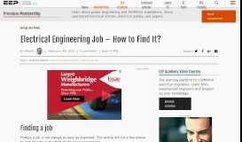 
							         How to Find It? - Electrical Engineering Job								  
							    