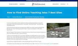 
							         How to Find Online Teaching Jobs: 7 Best Sites - GetEducated								  
							    