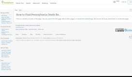 
							         How to Find Pennsylvania Death Records Genealogy - FamilySearch ...								  
							    