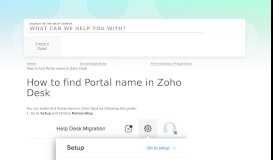 
							         How to find Portal name in Zoho Desk - Help Desk Migration Service								  
							    