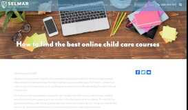 
							         How to find the best online child care courses - Selmar Institute of ...								  
							    