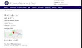 
							         How to find us – Urmston Grammar School								  
							    