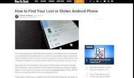 
							         How to Find Your Lost or Stolen Android Phone								  
							    