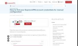 
							         How to Find Your VPN Account Credentials | ExpressVPN								  
							    