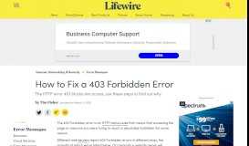 
							         How to Fix a 403 Forbidden Error - Lifewire								  
							    