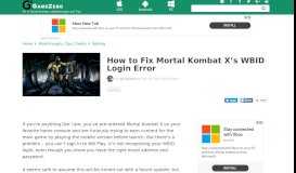 
							         How to Fix Mortal Kombat X's WBID Login Error - Gamezebo								  
							    