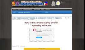 
							         How to Fix Security Error in Accessing PNP CBTS Website								  
							    