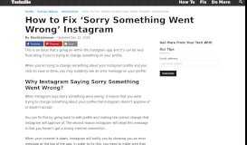 
							         How to Fix 'Sorry Something Went Wrong' Instagram - Techzillo								  
							    