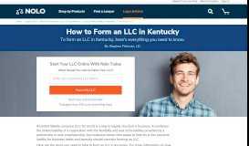 
							         How to Form an LLC in Kentucky | Nolo								  
							    