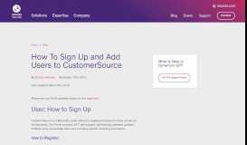 
							         How to gain access to Microsoft Dynamics CustomerSource								  
							    