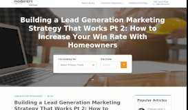 
							         How to Generate Contractor Leads in 2018 - Part. 2 - Modernize								  
							    