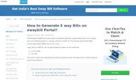 
							         How to Generate eWay Bills on E-Way Bill Portal? - ClearTax								  
							    