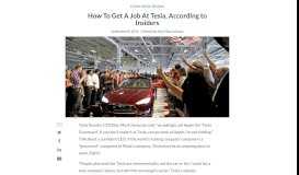 
							         How To Get A Job At Tesla, According to Insiders | Glassdoor								  
							    