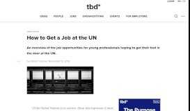 
							         How to Get a Job at the UN | Patrick Tammer | tbd.community								  
							    