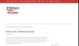 
							         How to Get a Veterans ID Card - Military Benefits								  
							    