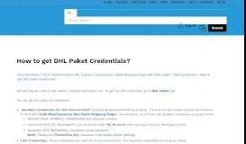 
							         How to get DHL Paket Credentials? - ELEX								  
							    