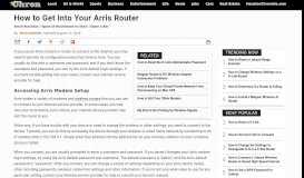
							         How to Get Into Your Arris Router | Chron.com								  
							    