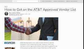 
							         How to Get on the AT&T Approved Vendor List - Bizfluent								  
							    