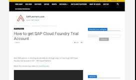 
							         How to get SAP Cloud Foundry Trial Account – SAP FREE ...								  
							    