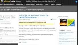 
							         How to get the HP Learner ID-For QTP Certification and others ...								  
							    