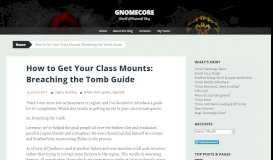 
							         How to Get Your Class Mounts: Breaching the Tomb Guide | Gnomecore								  
							    