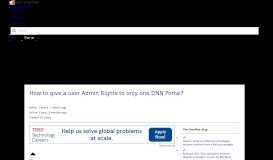 
							         How to give a user Admin Rights to only one DNN Portal? - Stack ...								  
							    