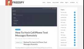 
							         How To Hack Cell Phone Text Messages Remotely								  
							    