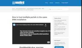 
							         How to host multiple portals in the same DNN installation								  
							    