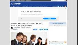 
							         How to improve security in a BYOD enterprise environment - BetaNews								  
							    