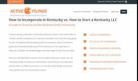 
							         How to incorporate in Kentucky- KY Incorporation - Active Filings								  
							    