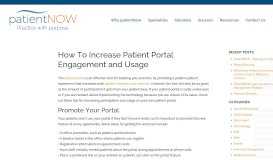 
							         How To Increase Patient Portal Engagement and Usage | Patient Now								  
							    