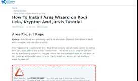 
							         How To Install Ares Wizard on Kodi Krypton 17.6 And Jarvis Tutorial								  
							    