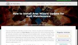 
							         How to Install Ares Wizard Update for Kodi Maintenance								  
							    