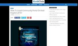 
							         How To Install Community Portal On Kodi Krypton 2018 - KodiClub								  
							    
