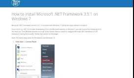 
							         How to install Microsoft .NET Framework 3.5.1 on Windows 7 - TechHit								  
							    