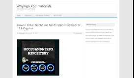 
							         How to Install Noobs and Nerds Repository Kodi 17-17.6 Krypton ...								  
							    