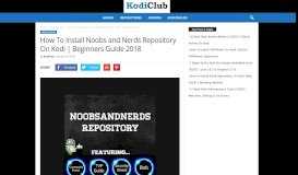 
							         How To Install Noobs and Nerds Repository On Kodi 2018 | Easy ...								  
							    