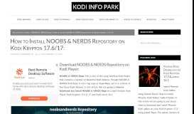 
							         How to Install NOOBS & NERDS Repository on Kodi Krypton 17.6/17:								  
							    