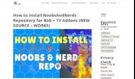 
							         How to Install NoobsAndNerds Repo for Bob + TV Addons | KFireTV								  
							    